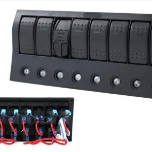 Przełącznik 12/24V ON-OFFx5, 1xZ, 2xUSB 3,1A ,1xLED volt, 3xB 15A IP68 Niebieski Oferta