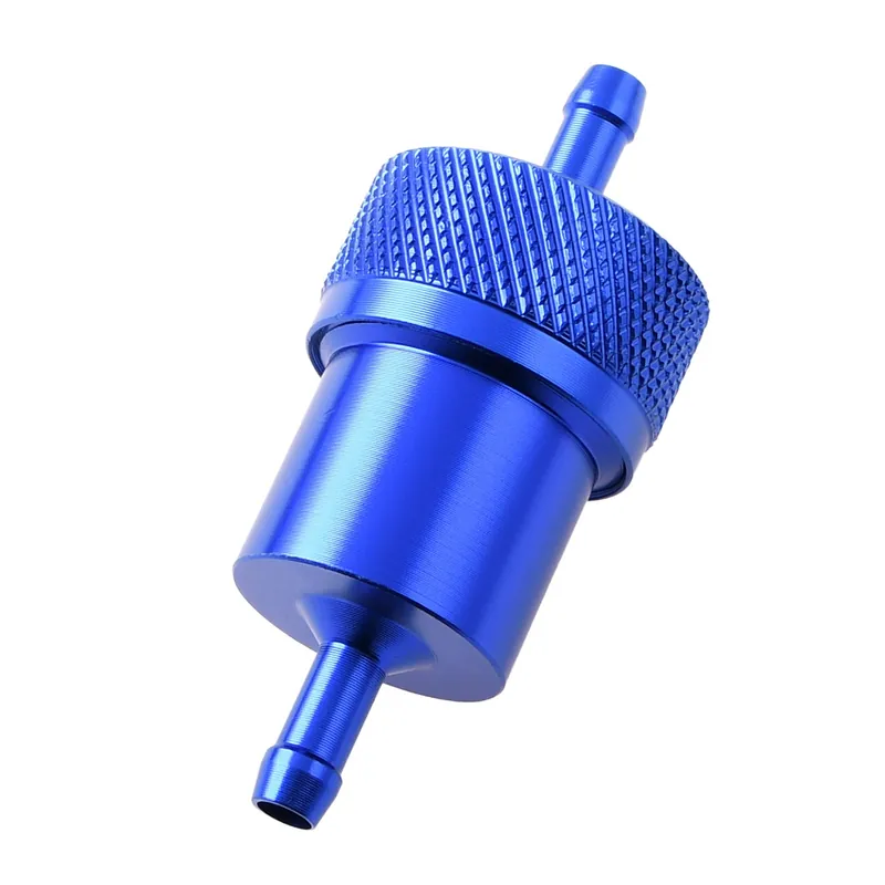Filtr paliwa alu cnc V4 niebieski 6mm Racing Force Ograniczona ilość
