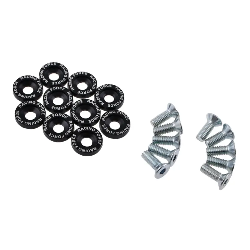 Kup teraz Ozdobne podkładki anodowane czarne śruby M6 kpl