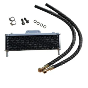 Chłodnica oleju High Output srebrna (komplet) pitbike MRF Kayo Pitgang RXF Szybka wysyłka